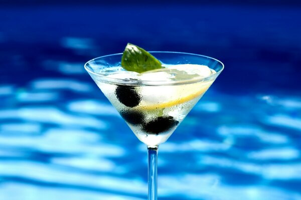 Martini cocktail in the hot summer season