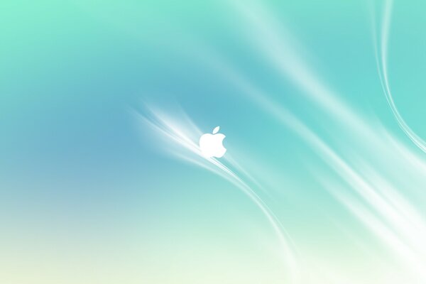 Apple-Logo in einer leicht blauen Farbe