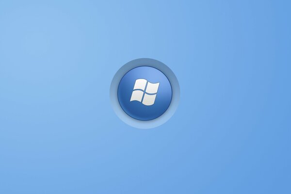 Desktop screensaver windows pley button on a blue background