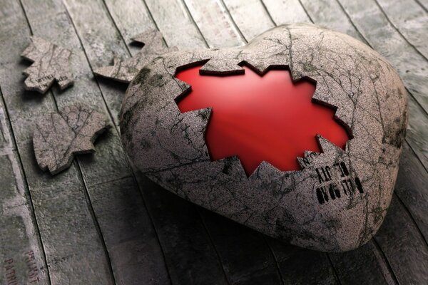 A broken heart on the desktop