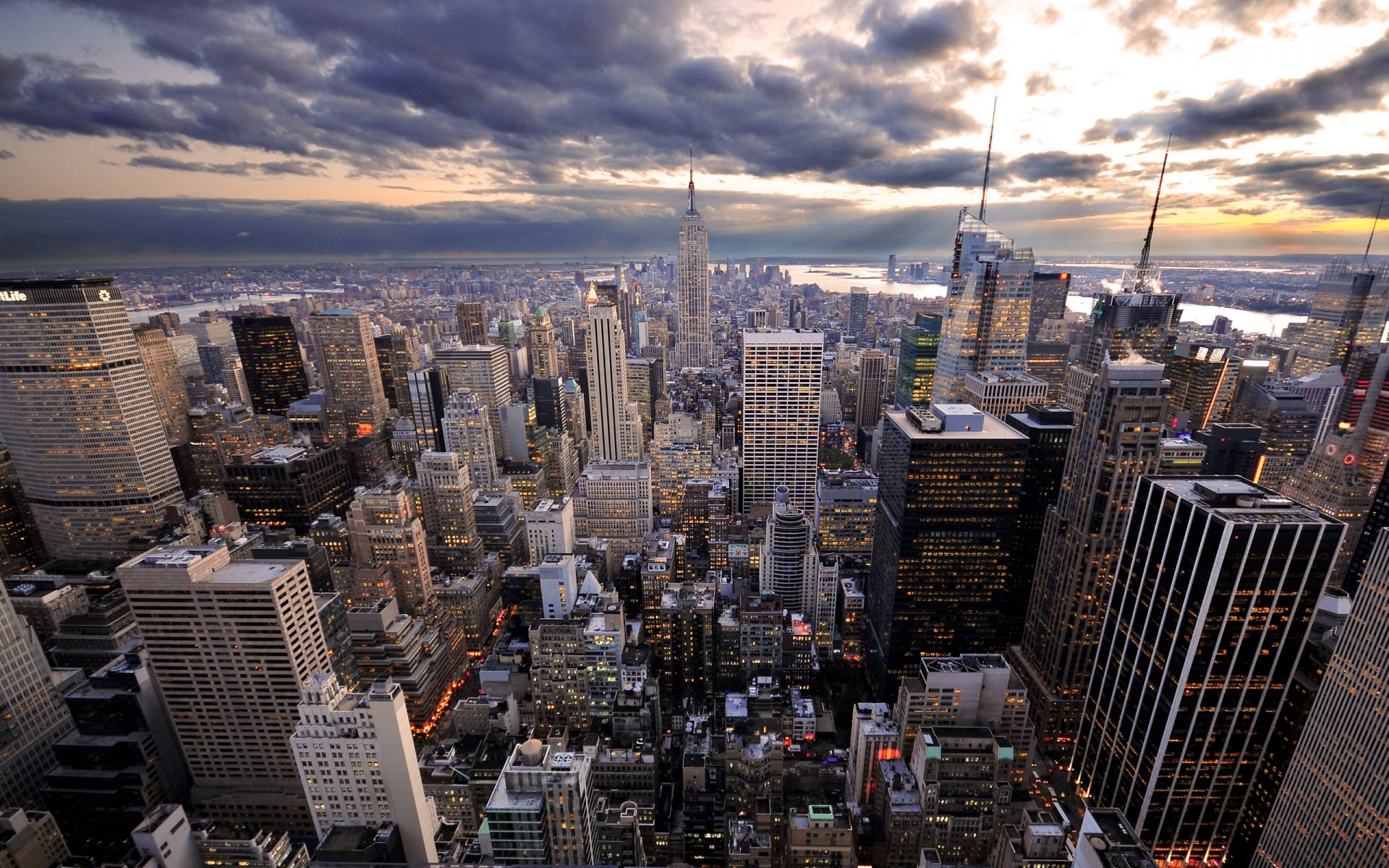 eua cidade skyline cidade arranha-céu casa arquitetura urbano escritório viagens antena centro da cidade panorâmico pôr do sol panorama espetáculo negócios luz torre nova york