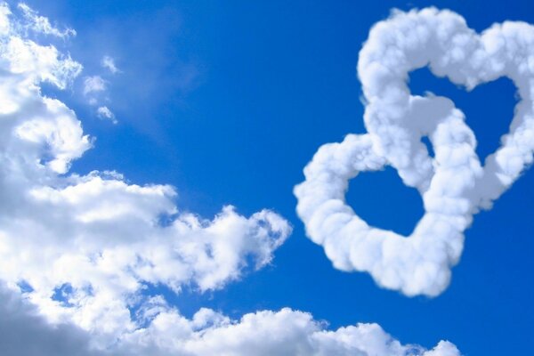 Hearts from the clouds. Love