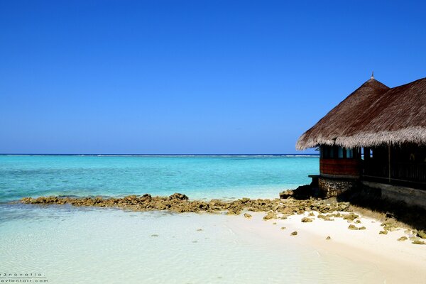 Summer view of the ocean and sand