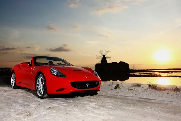 Ferrari at sunset - natural beauty