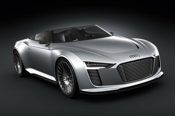 Voiture d Audi sans toit gris