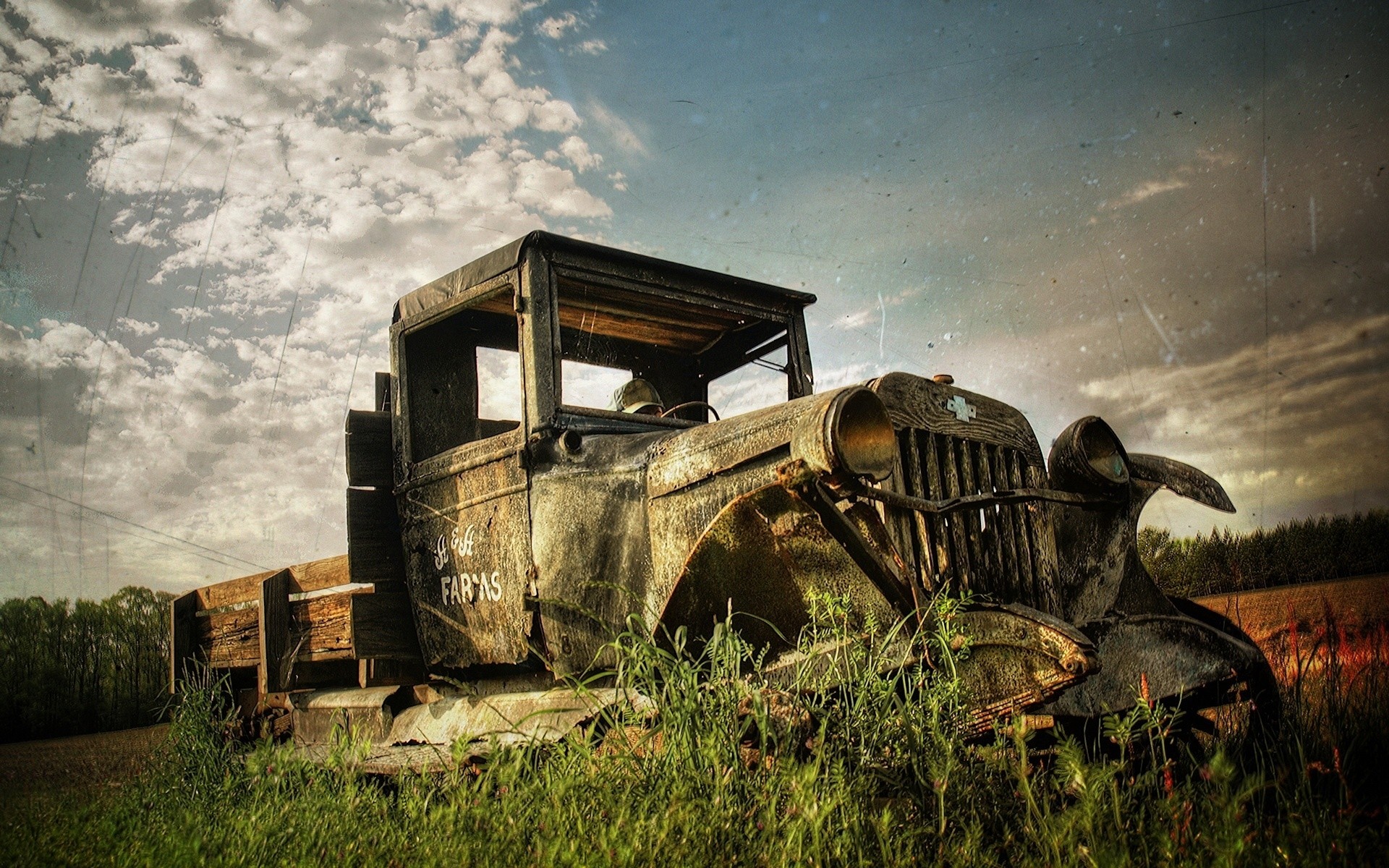 andere geräte verlassene zerfall vintage gebrochen auto sturm alt krieg geist holz klassisch