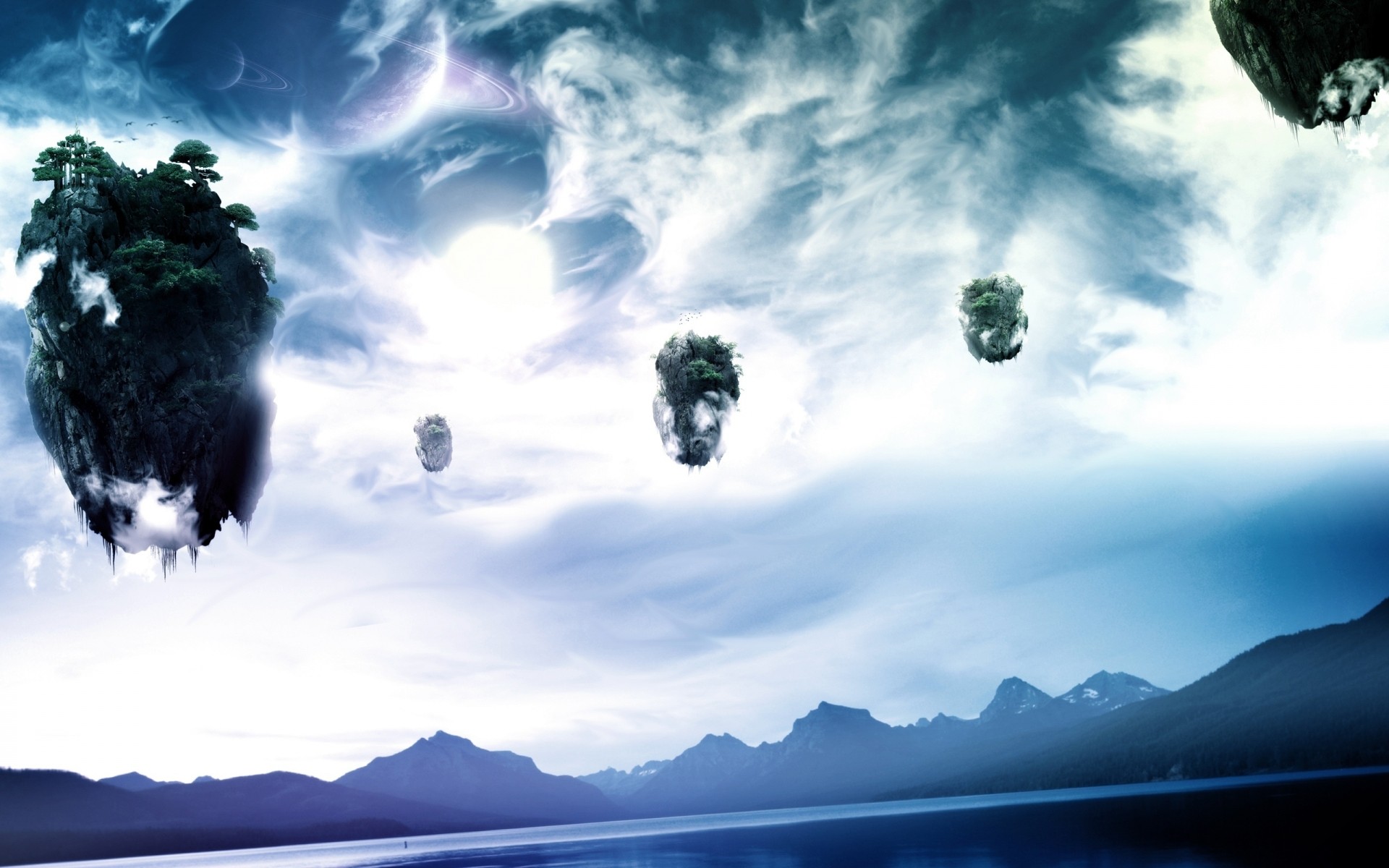 photo manipulation landscape sky water travel outdoors mountain daylight background