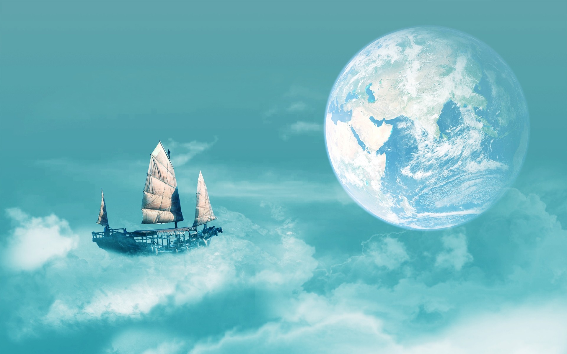 photo manipulation water travel earth ship