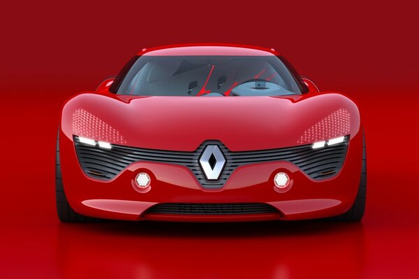 Red renault on a red background