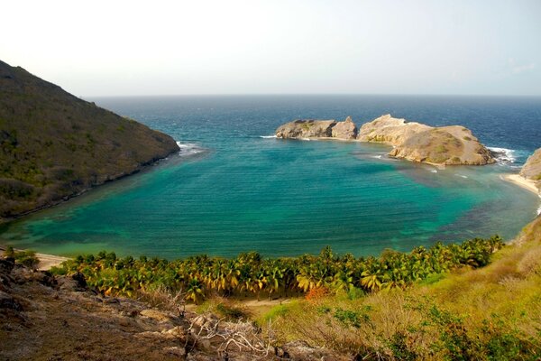 View of the beautiful lagoon and ocean