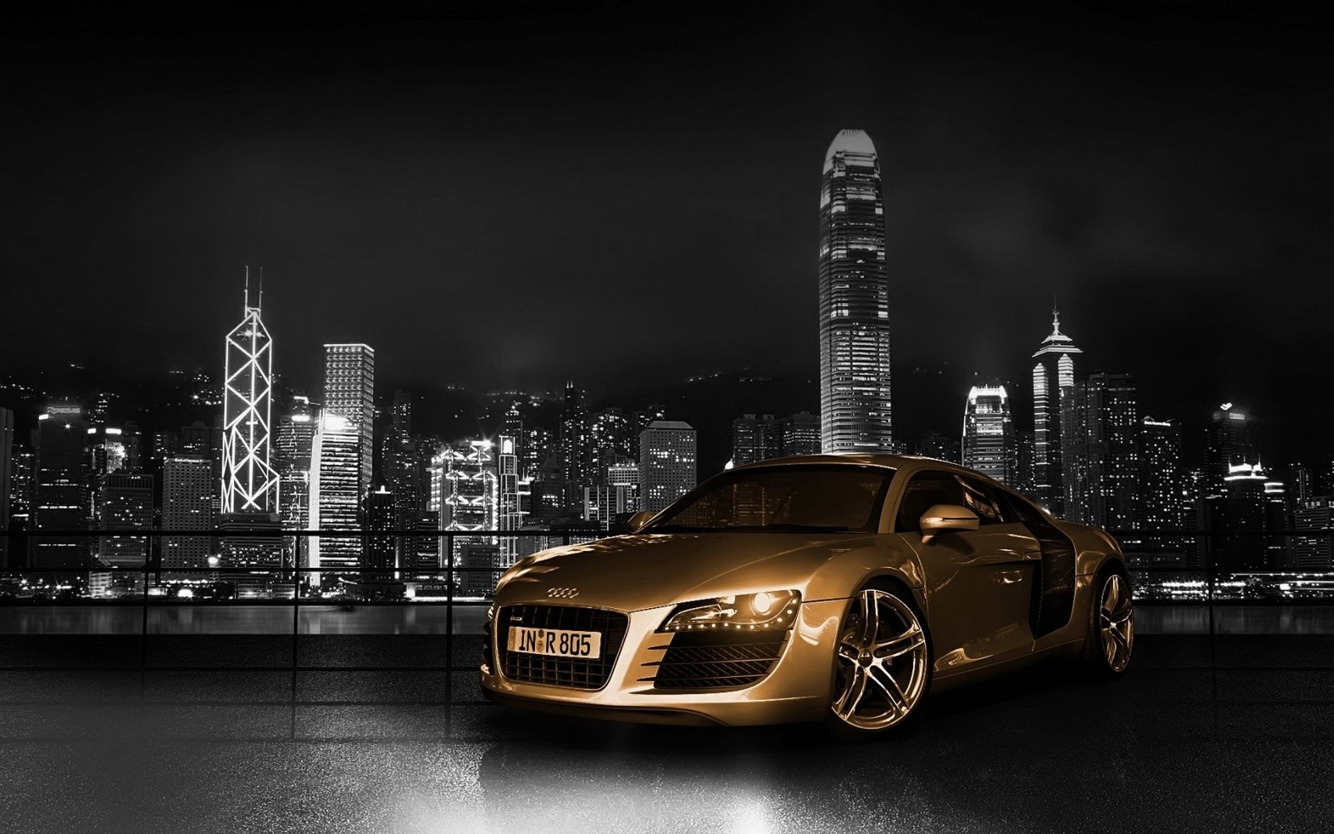 audi cidade carro rua monocromático viagens skyline urbano arquitetura centro da cidade cidade pôr do sol casa luz estrada audi r8