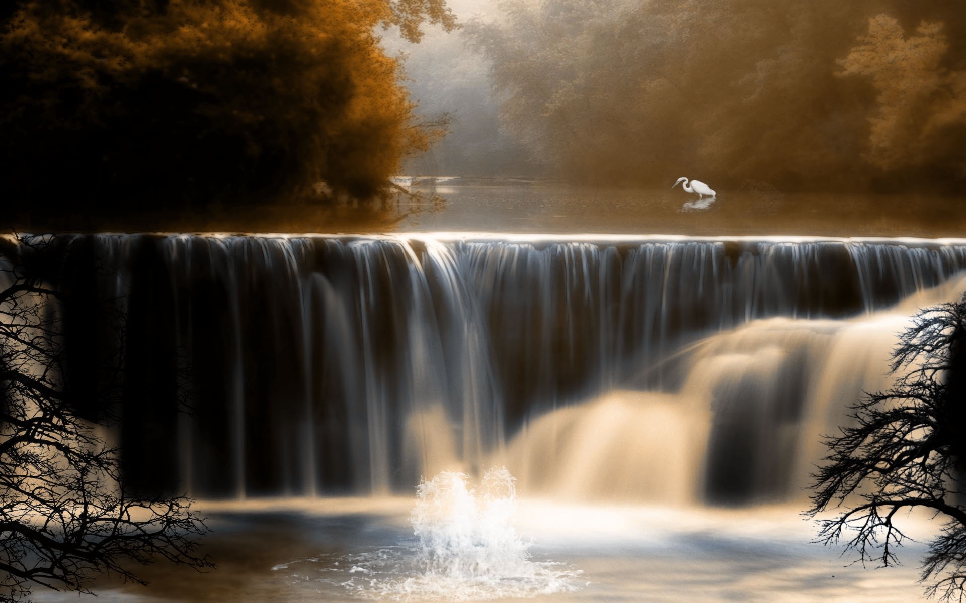 autumn water waterfall river landscape fall outdoors travel nature motion photograph stream sunset cascade daylight evening blur dawn rock wood lake trees birds