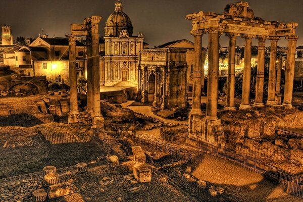 Ancient architecture palace with columns