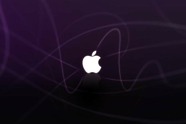 Apple logo with curved waves