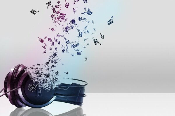 Photo processing of the headphone illustration