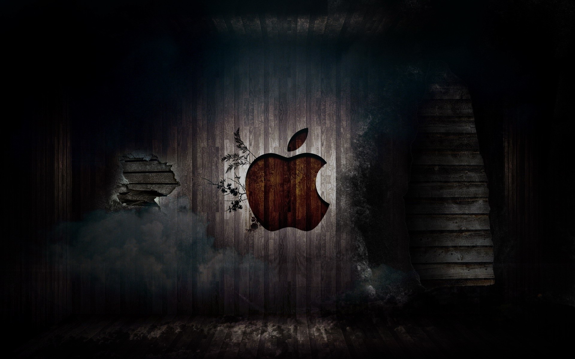 Логотип apple на стене бесплатно