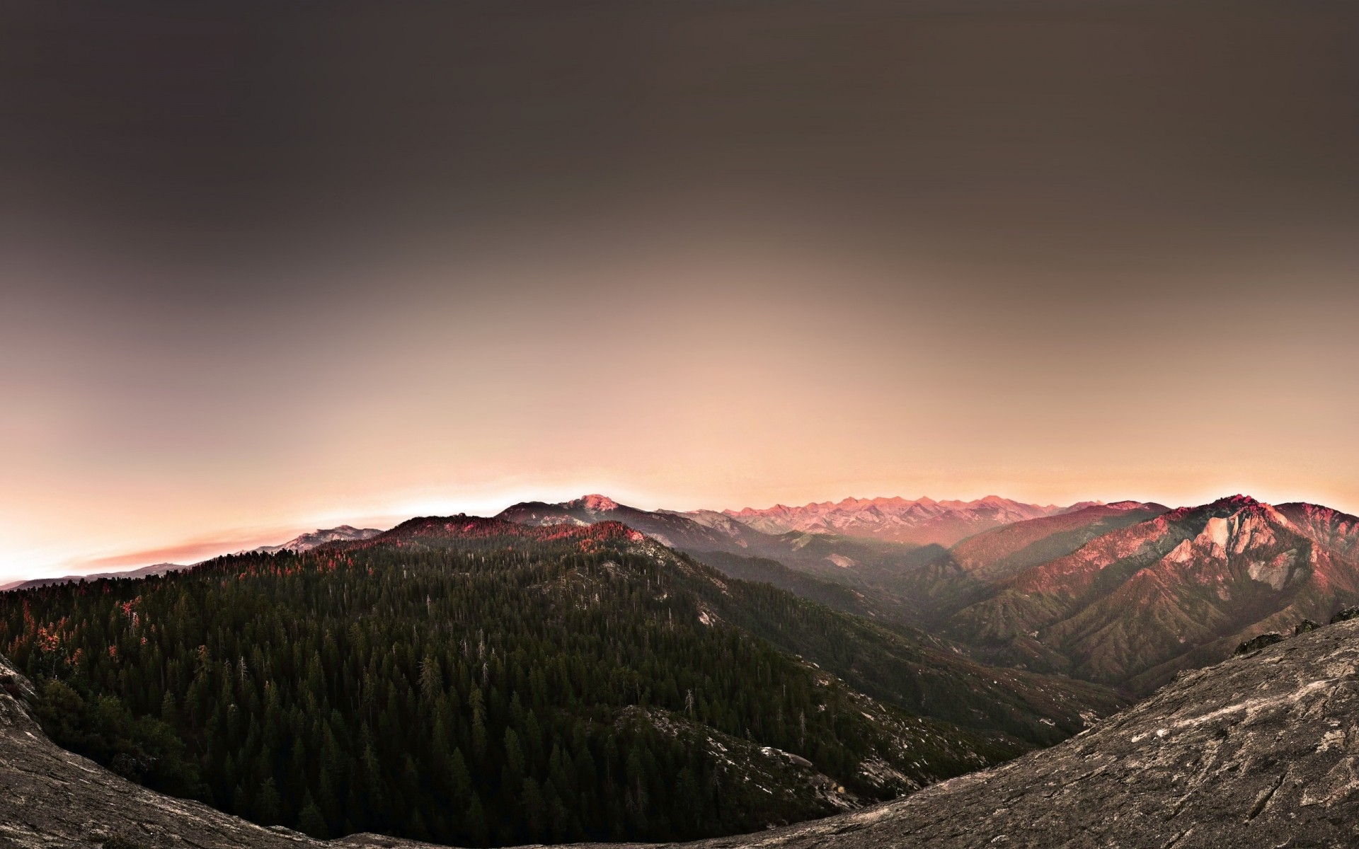 paysage montagnes coucher de soleil neige voyage aube paysage nature ciel à l extérieur brouillard forêt bois