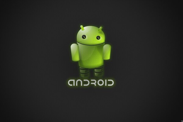 Android logo on a black background