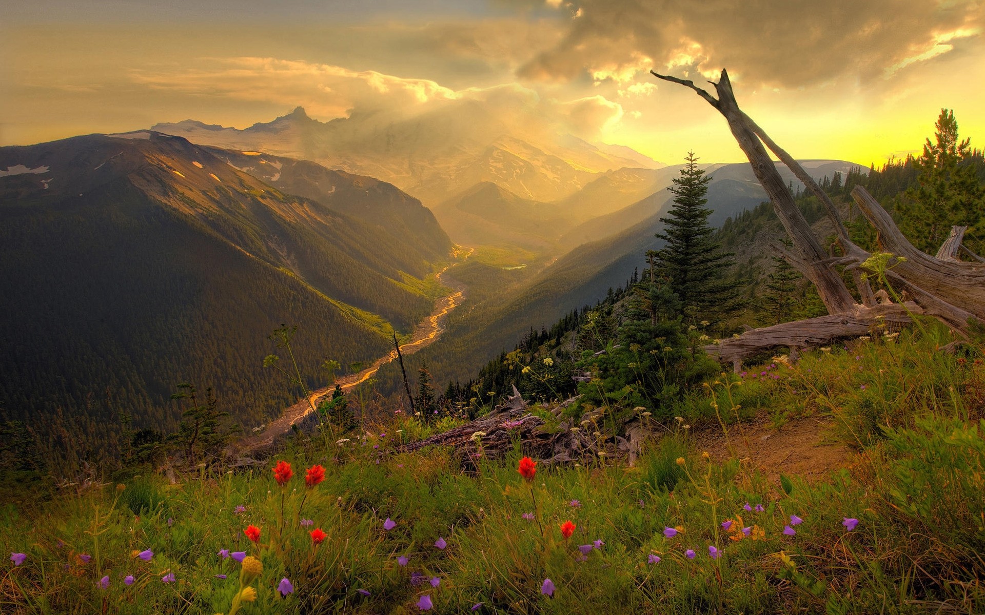 paisaje montaña paisaje naturaleza viajes al aire libre cielo valle colina luz del día escénico puesta de sol amanecer árbol hierba bosque