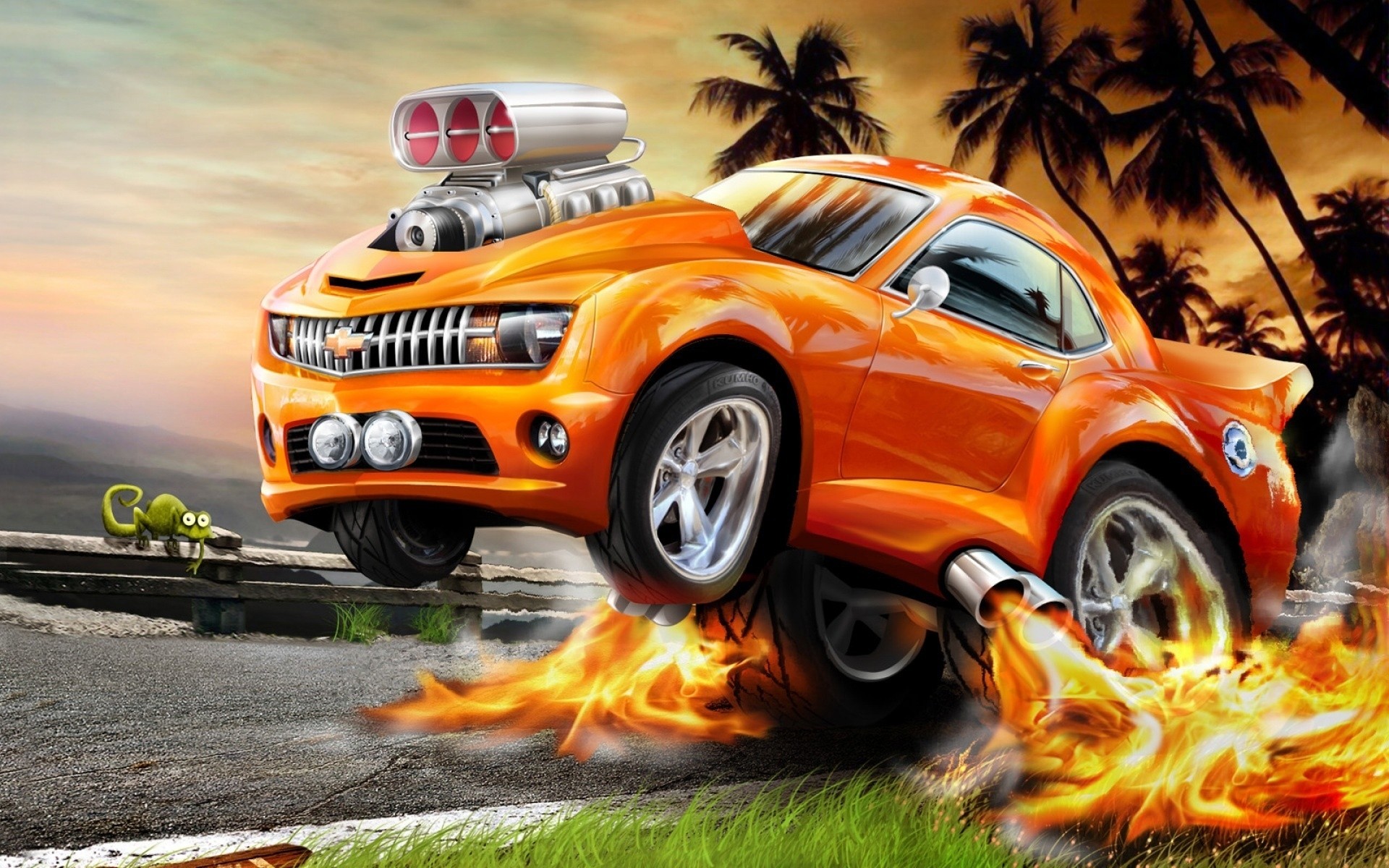 drawings vehicle fast car race competition drive hurry transportation system cartoon fire orange