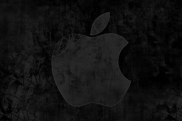 Sfondo nero e grande icona apple