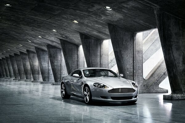 Silver Aston Martin image