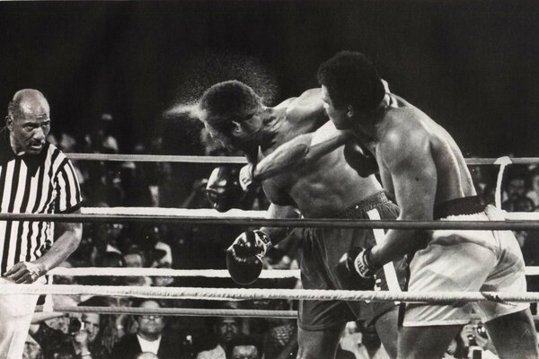 Photo historique du combat de boxe