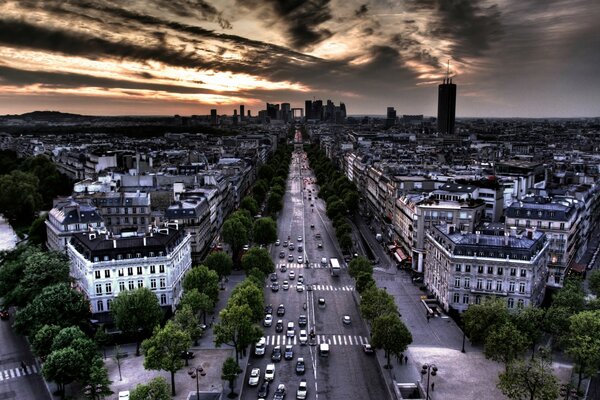 Volo di uccello di Parigi Street