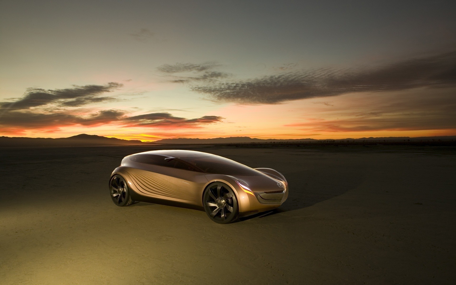 mazda coche puesta de sol coche asfalto prisa chernushka sistema de transporte cielo playa mazda concept