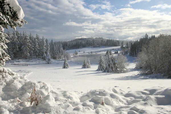 Paesaggio invernale sul desktop