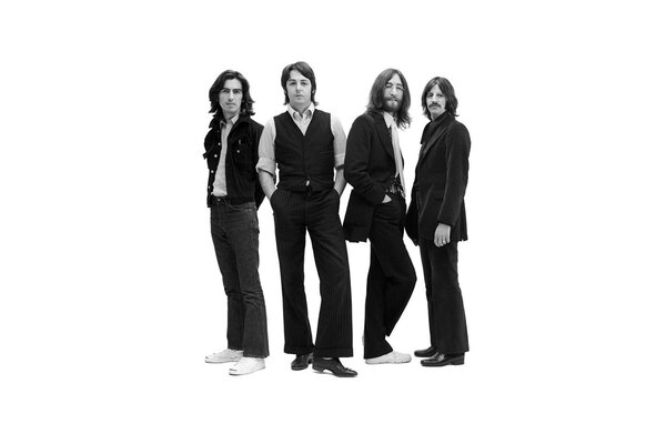 Schwarz-Weiß-Foto der legendären Beatles