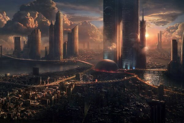 A fantastic city from the distant future