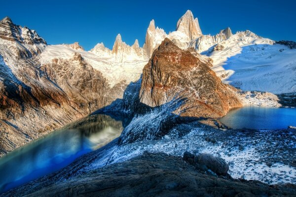 Picturesque snowy mountain landscape