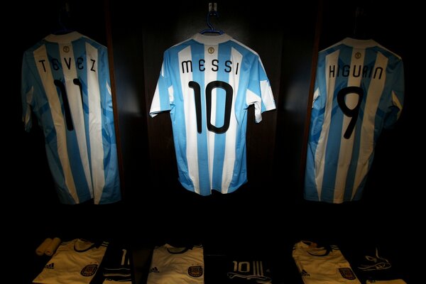 Camisa de Messi sob o vidro