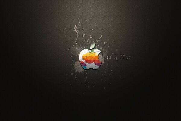 Apple logo splattered with some liquid