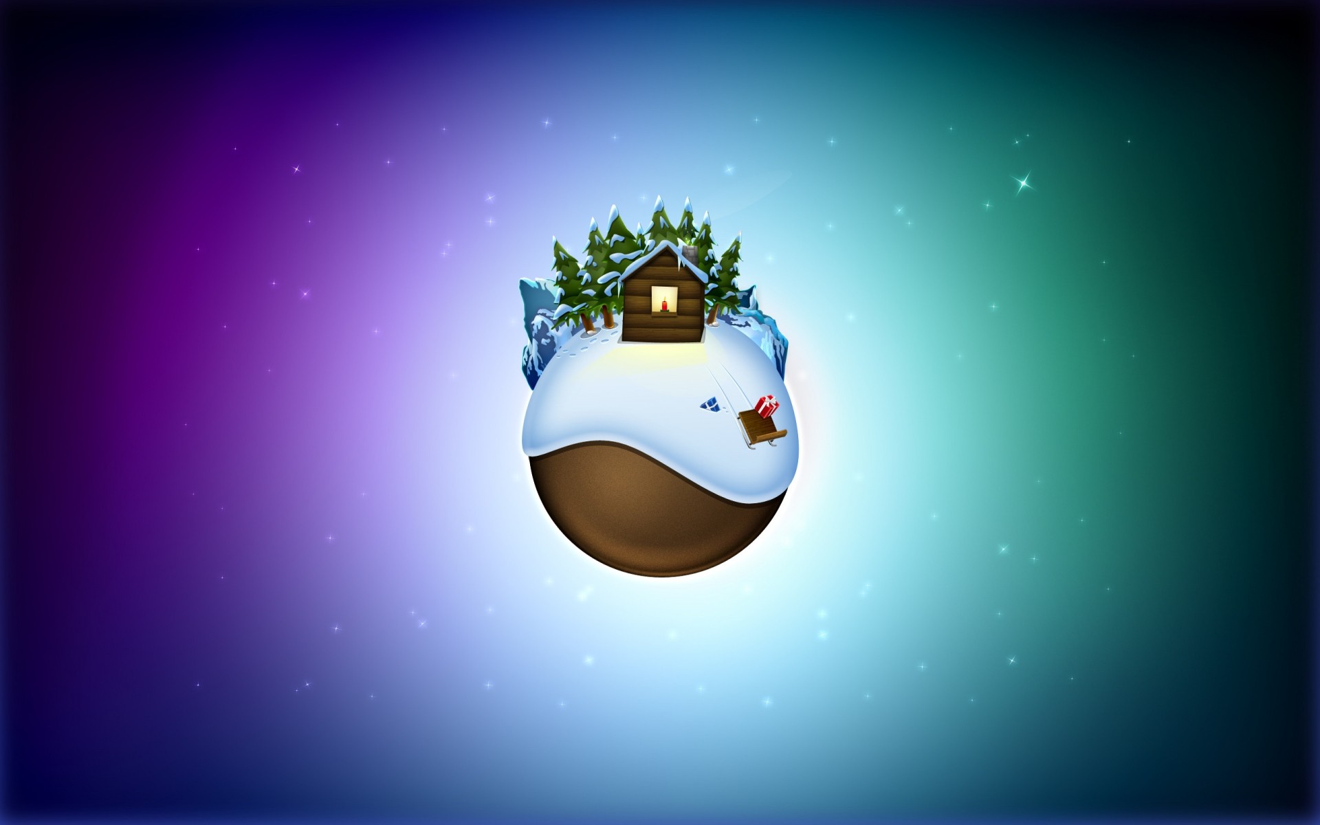 christmas moon sky desktop winter light ball vector