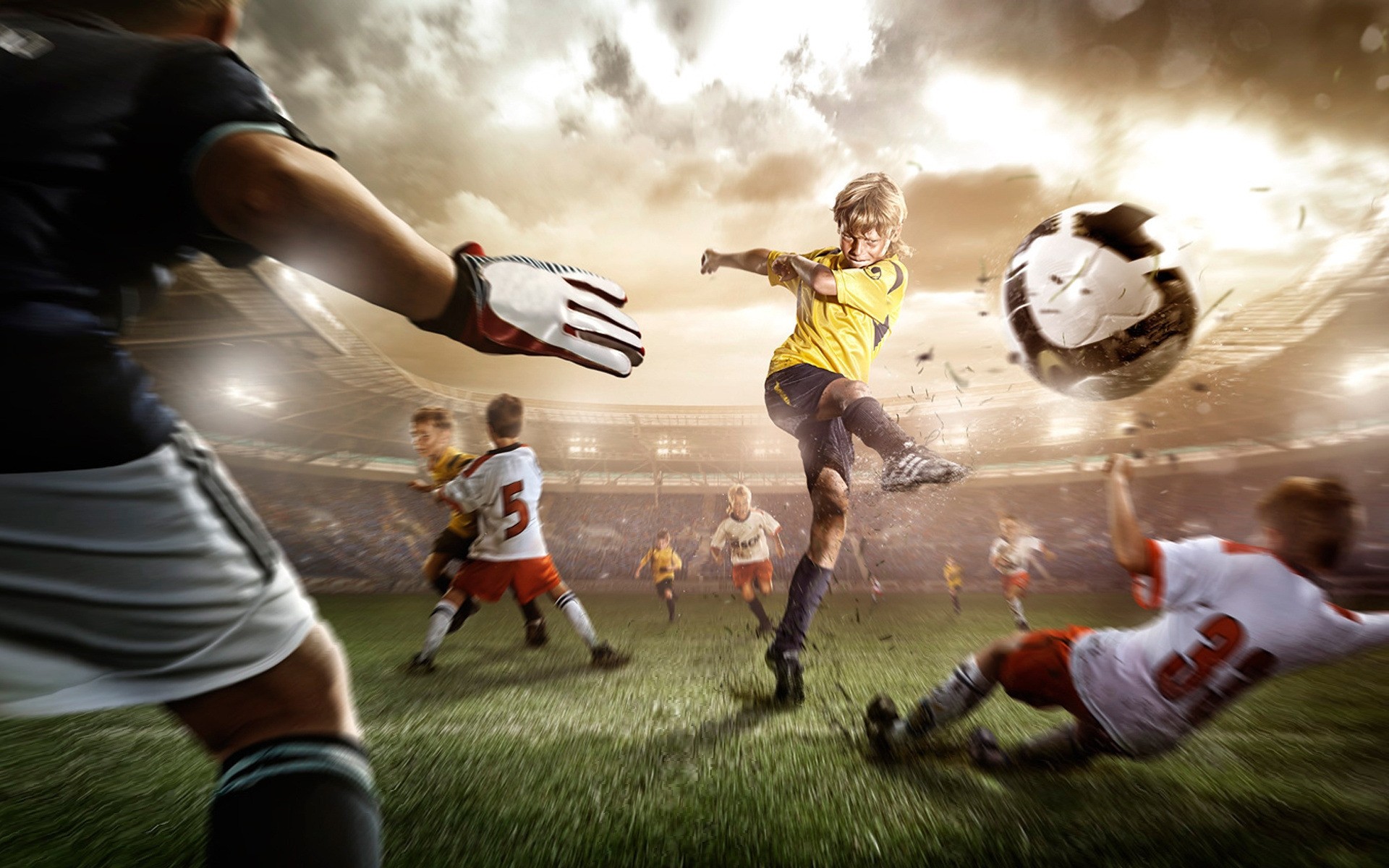 elaborazione fotografica concorso calcio palla calcio giochi atleta movimenti stadio adulto pallone da calcio ricreazione uniforme azione obiettivo uomo donna bambini