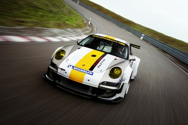 Porsche representative at the race track