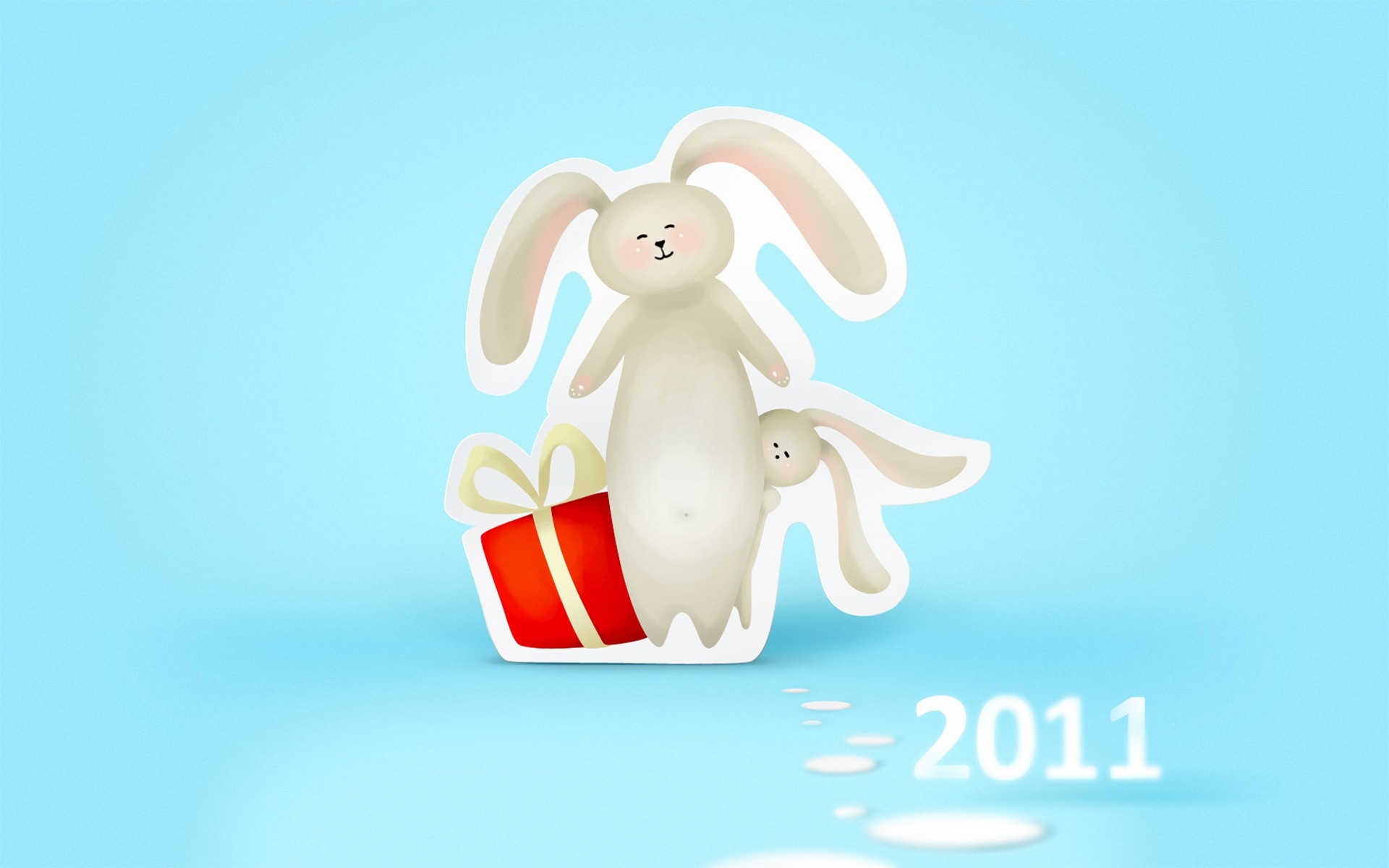 2011 год обои. Новогодний зайчик. Кролик символ года. Новогодний кролик. С новым годом кролика.