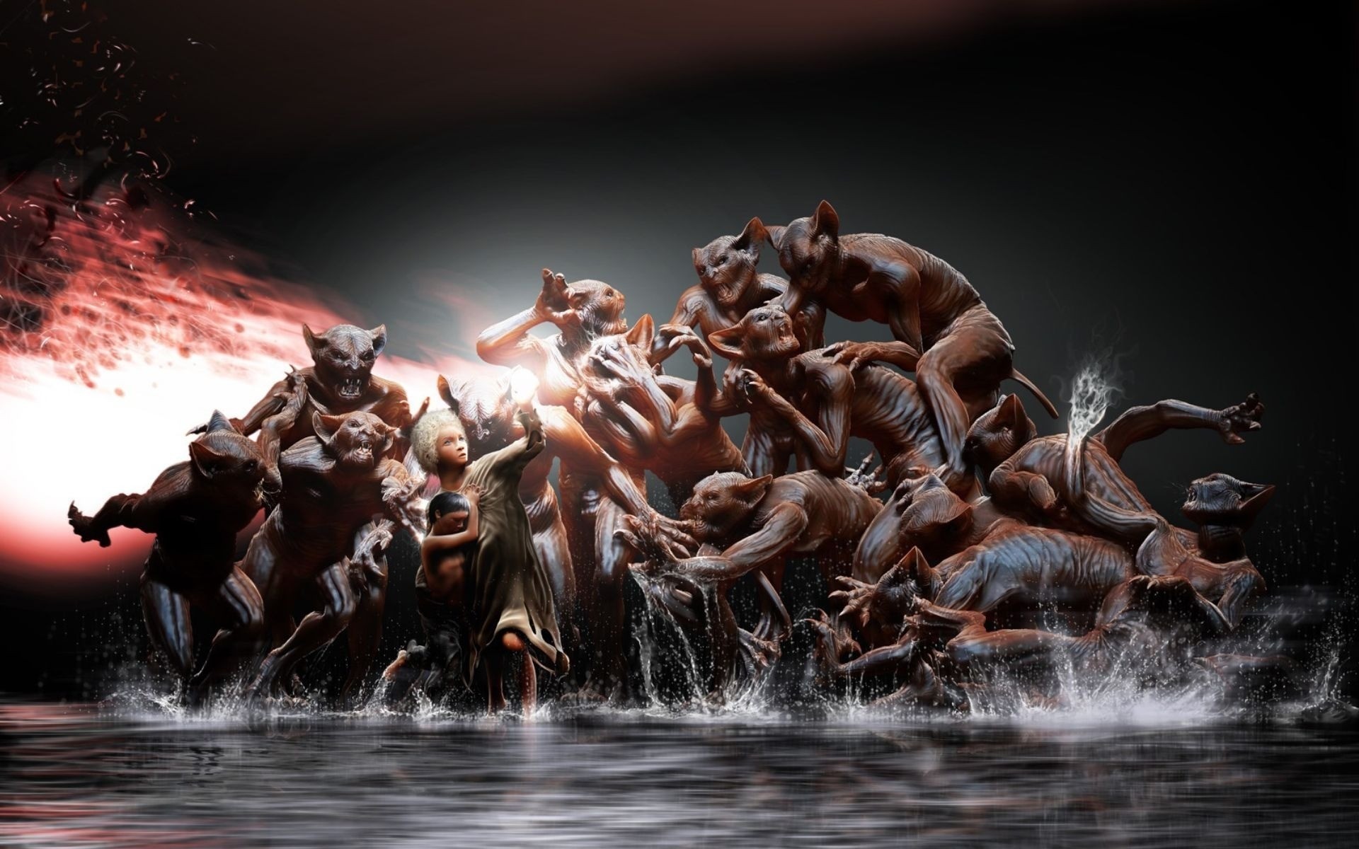 фестиваль движения конкурс воды производительности мандраж демон дьявол