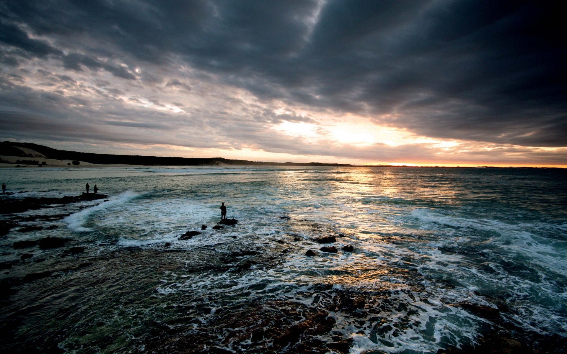 landschaft wasser sonnenuntergang meer strand dämmerung dämmerung ozean abend sonne landschaft himmel reisen brandung meer landschaft australien wolken fraser island natur