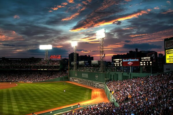 Night football stadium in the USA