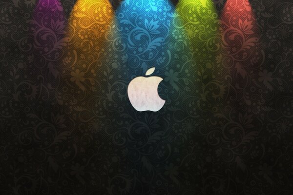 Spot lighting of the apple logo