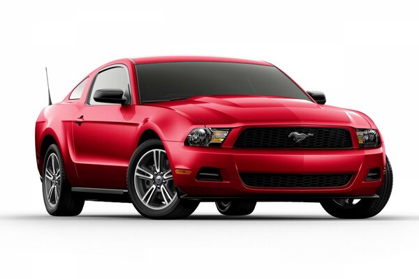 Coche ford rojo, ruedas grandes