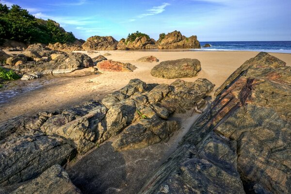 Paz e tranquilidade na praia selvagem