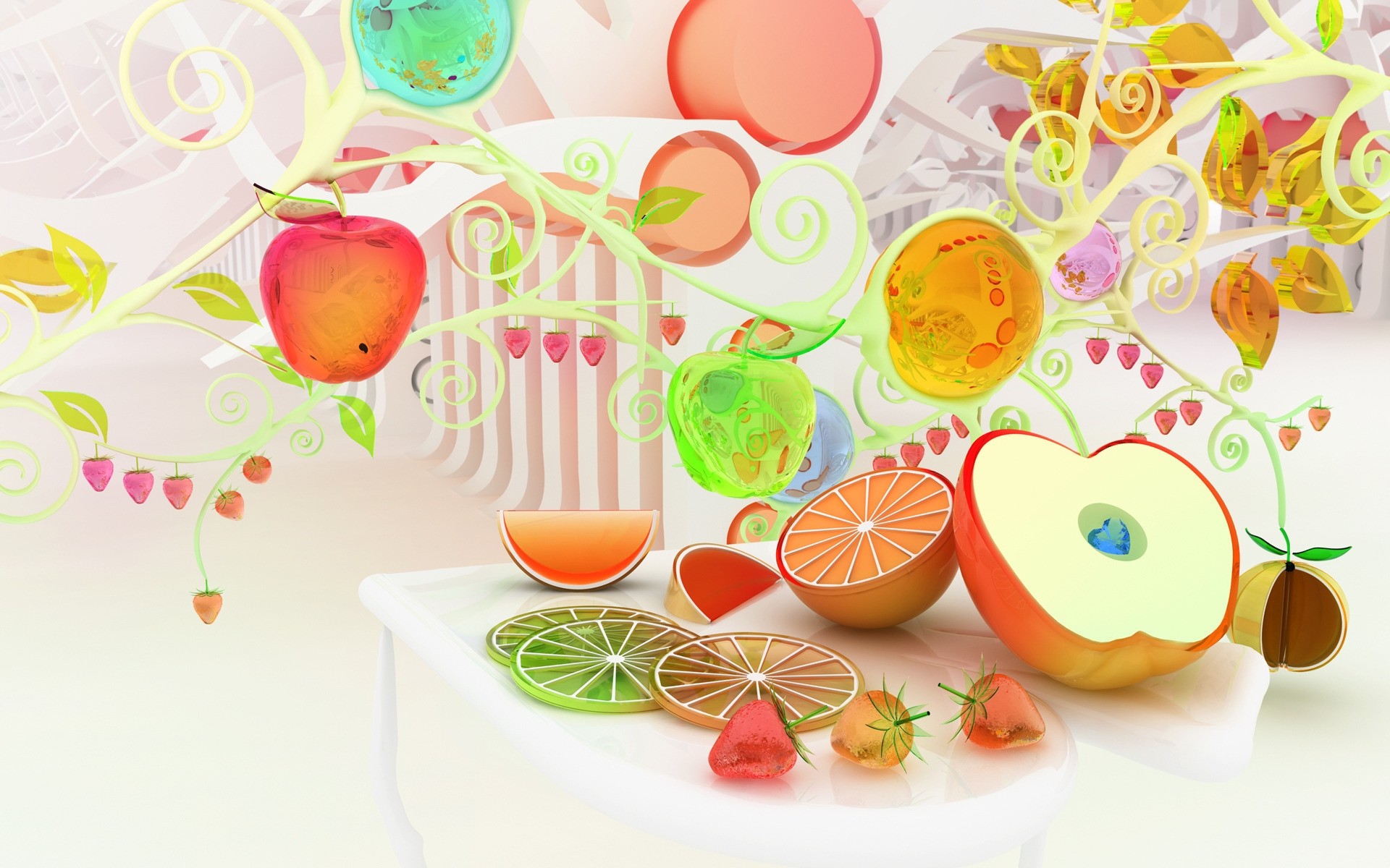 abstraktion essen desktop obst apfel zitrone hintergrund