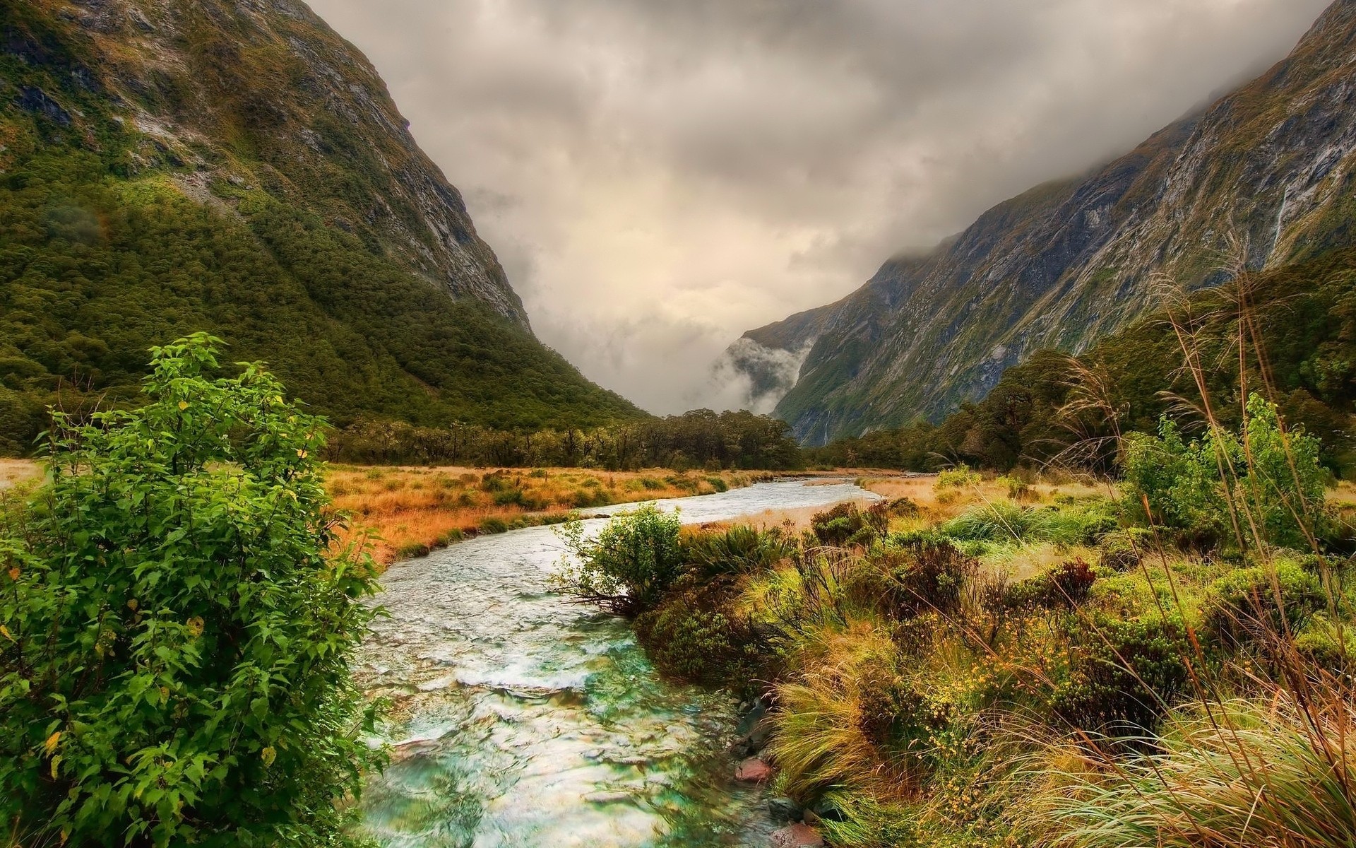 landscapes water nature travel outdoors mountain landscape river wood fall sky tree scenic grass summer mountains plants view scenery