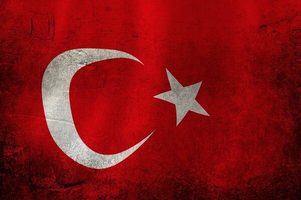 Retro flag of Turkey. The symbol of the country. Patriotism