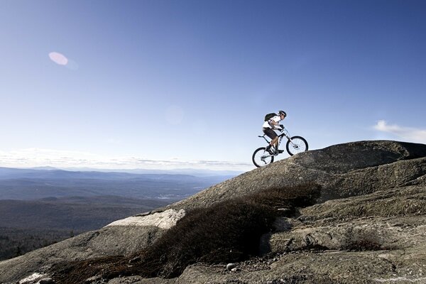 Cycling in the mountains outdoors