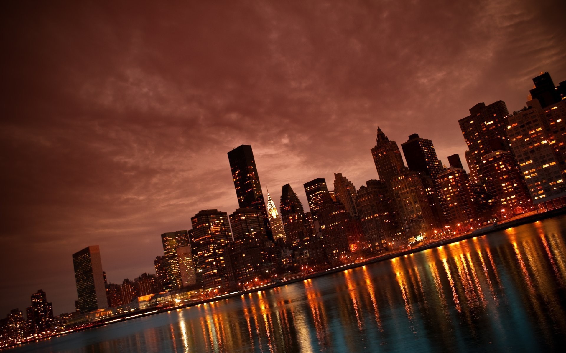 united states city architecture downtown skyline cityscape skyscraper dusk sunset evening travel building bridge sky urban reflection street river tower office sua usa america night